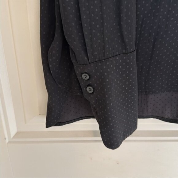 H&M black polkadot bloe with high neck and long sleeves. Size 10 - Picture 5 of 6